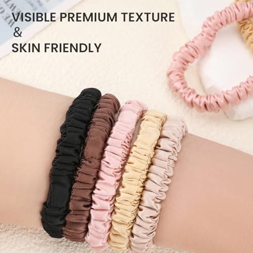 22 Momme Pure Silk Mulberry Scrunchies for Women, MultiColor