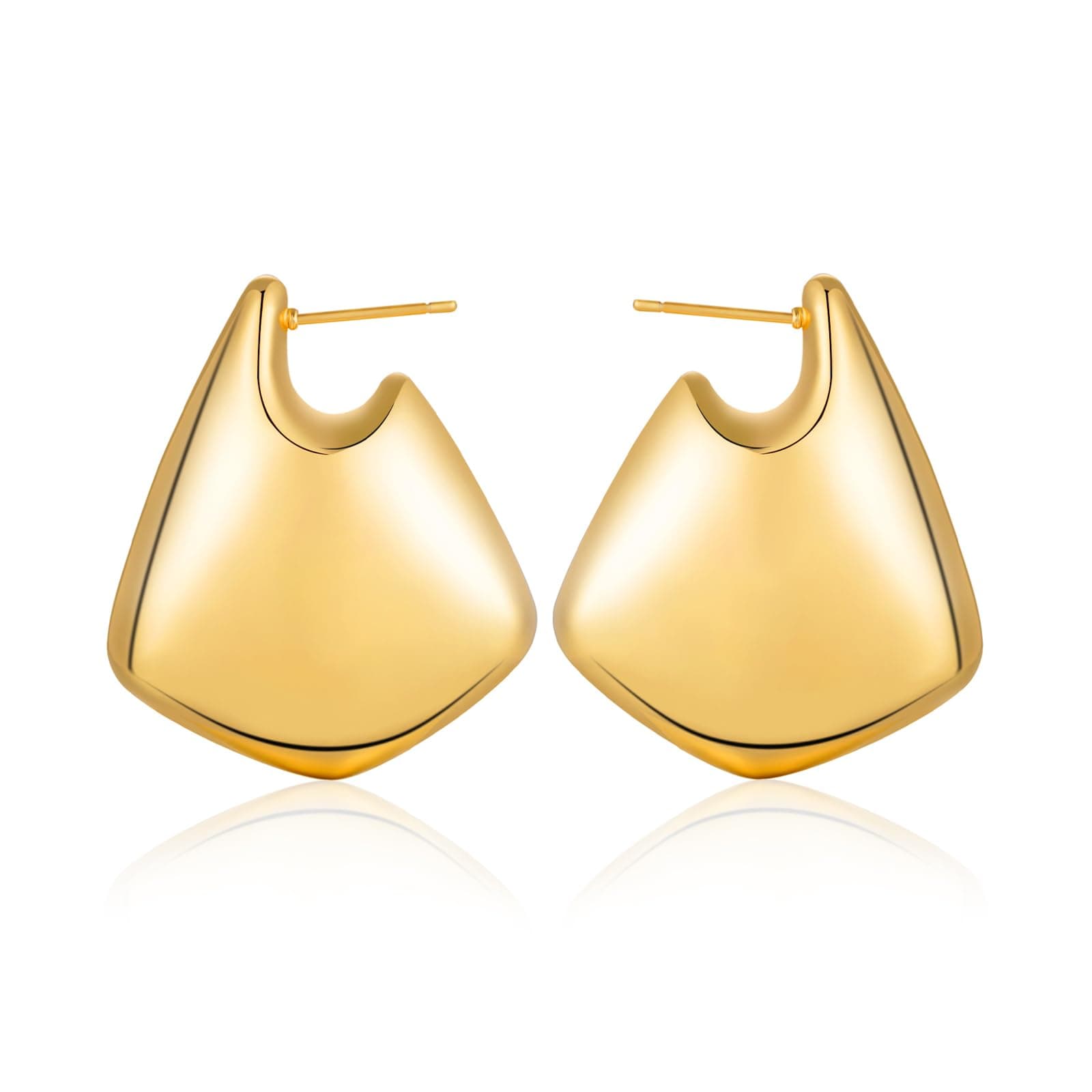 Hypoallergenic Gold Hoop Earrings for Women, Trendy 25/35mm Open Teardrop Dupes