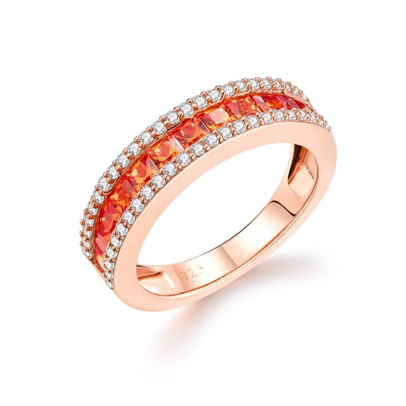 Elegant Sterling Silver Gemstone Wedding Band for Women and Men - Size 6 to 10