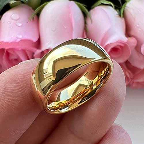 TUTISS 3mm-10mm Silver/Gold Tungsten Rings for Men & Women
