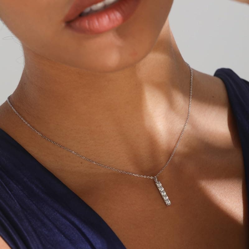 Attenlen Minimalist Sterling Silver Moissanite Pendant Gift Box For Her