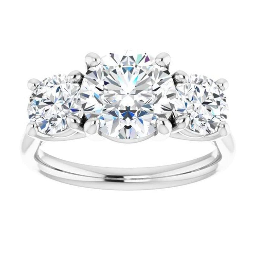 Refined Moissanite Engagement Ring in 10K Solid White Gold for Women