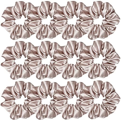 12 Pcs Satin Silk Hair Scrunchies for Women and Girls