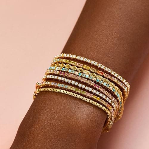 BaubleBar Women's Gold-Plated Tennis Bracelet with CZ Stones