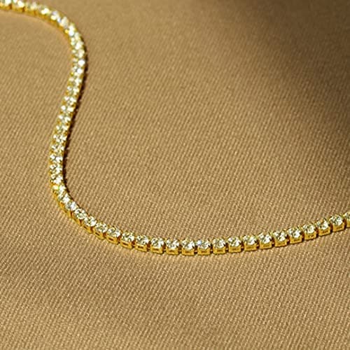 Adjustable 3mm Tennis Choker Necklace for Women