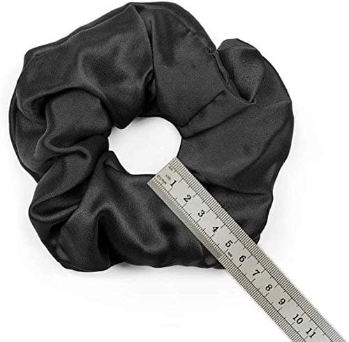 LilySilk 6A Grade Mulberry Silk Scrunchies Set - Black