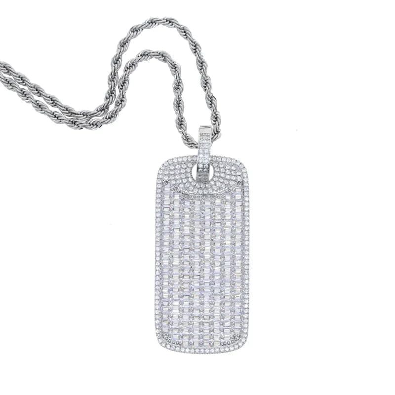Bling Square Pendant Necklaces for Men & Women in Gold or Silver