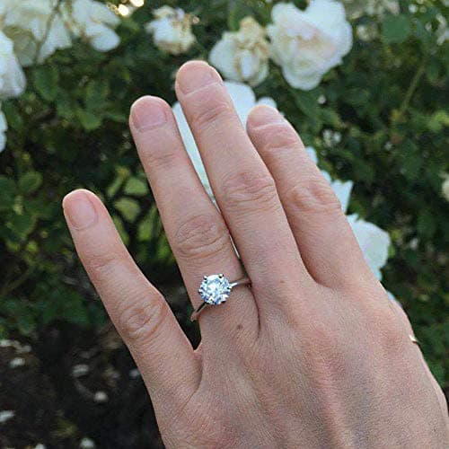 Michooyel 1ct Moissanite 6 Claws Band Ring Bridal Set for Women