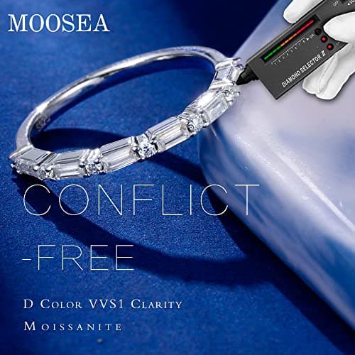 Moosea Lab-Grown Moissanite Stackable Rings for Women