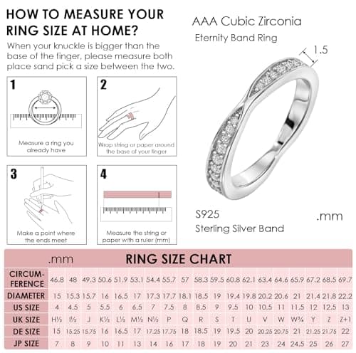 Michooyel Sterling Silver Eternity Cross Ring for Women AA+ CZ