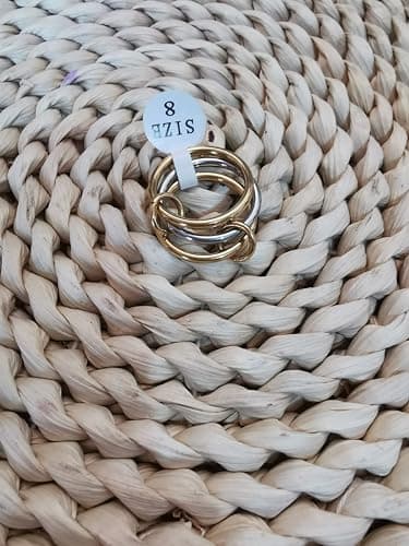 Interlocking Gold & Silver Maximalist Cubic Zirconia Ring for Women Men