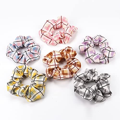 Plaid Elastic Hair Ties for Women