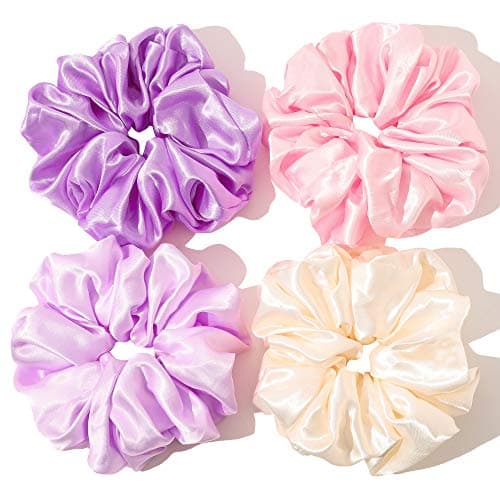 Big & Soft Silk Satin Scrunchies for Long Hair Girls