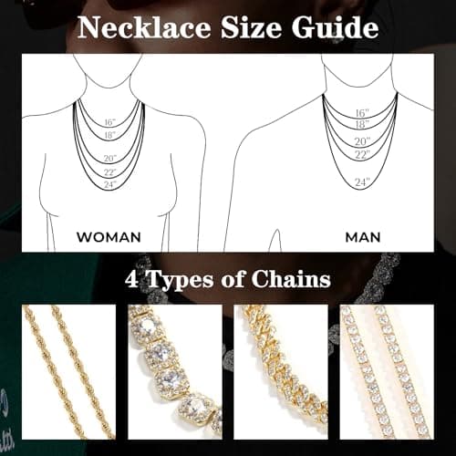 3UMeter Diamond Iced Out Custom Name Chain Necklace for Men & Women