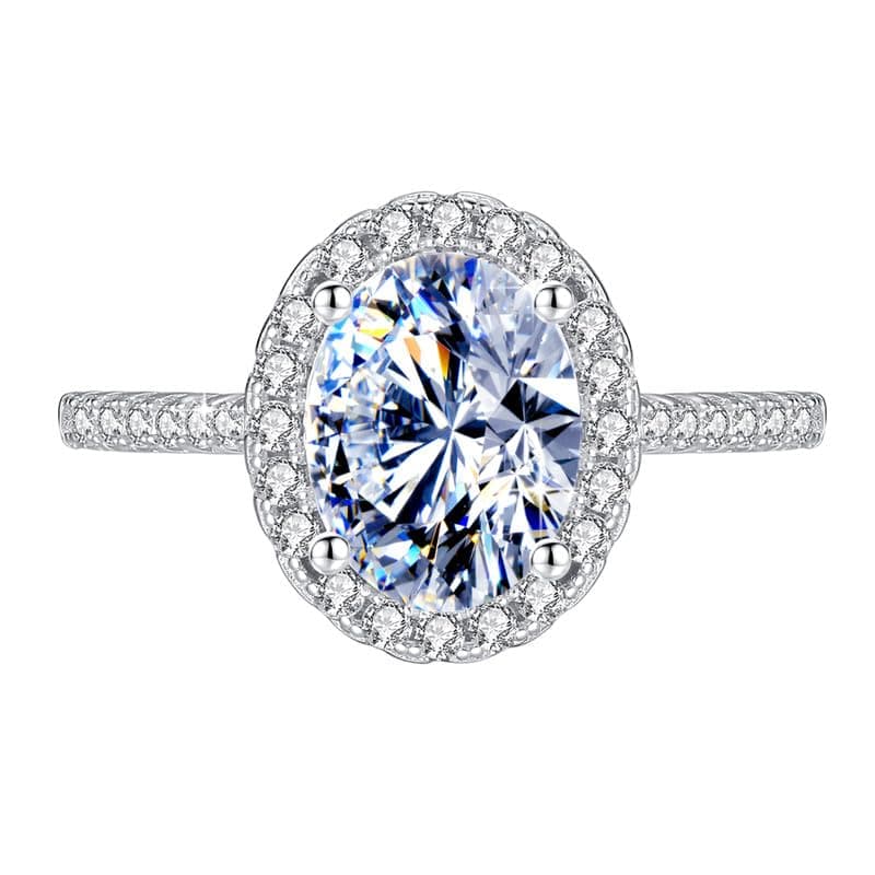 Attenlen Handmade Sterling Silver Heart Moissanite Engagement Ring Gift Box For Her
