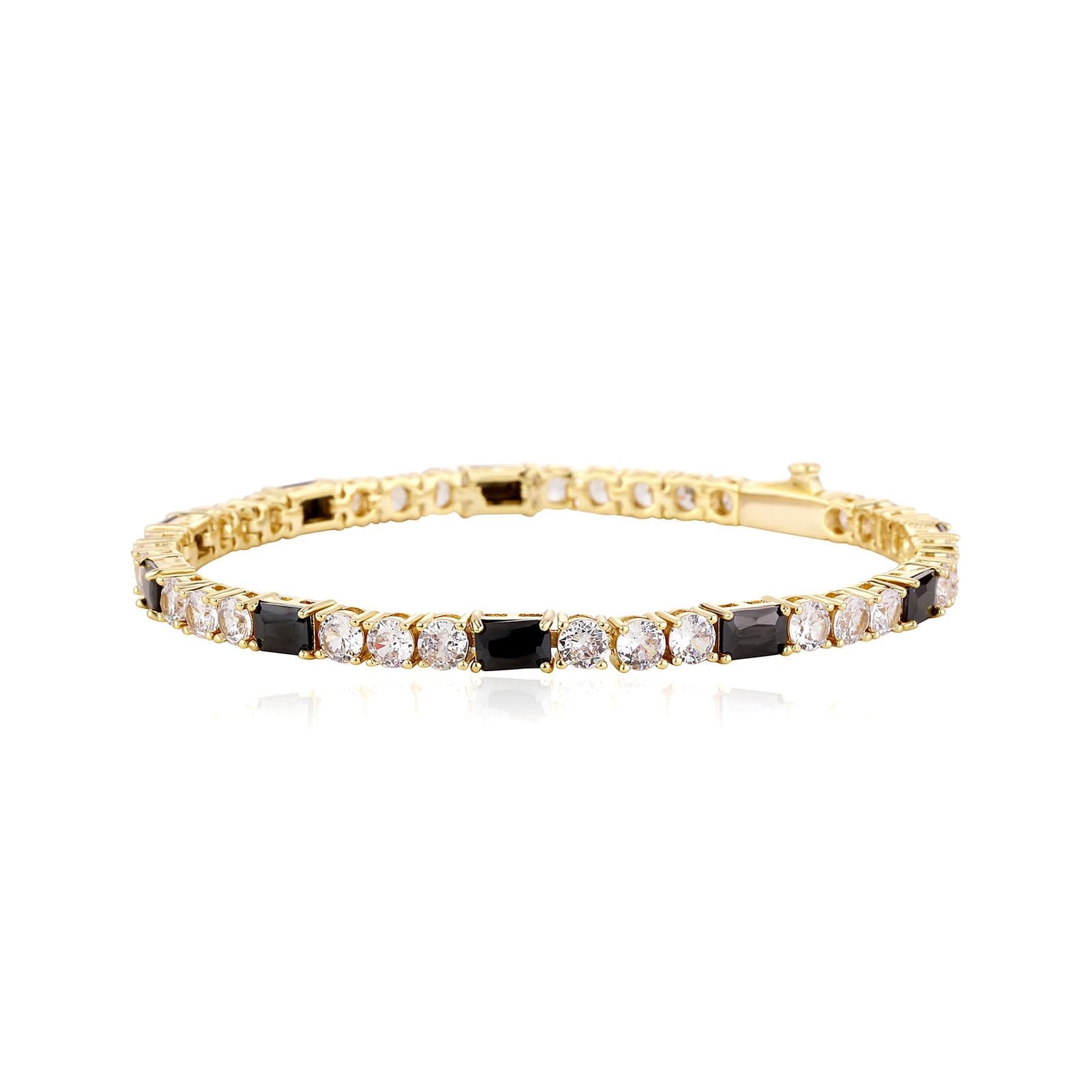YOSZO Classic 14K Gold Plated Diamond Silver Chain Bracelet