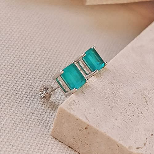 Michooyel S925 2ct Paraiba Stud Earrings for Women