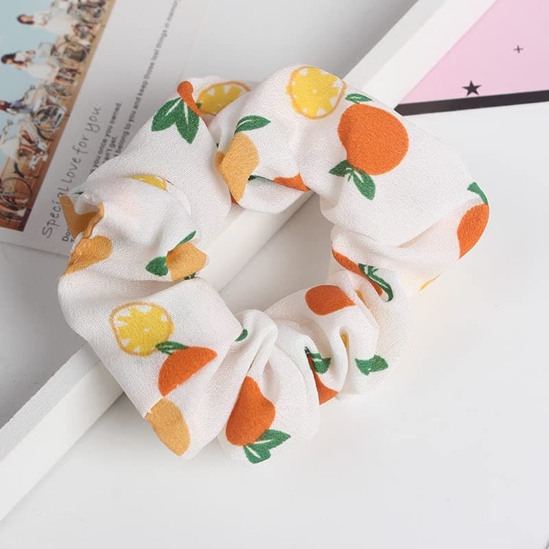 Floral Hair Scrunchies for Women with Soft and Silky Hair - 5 Pack