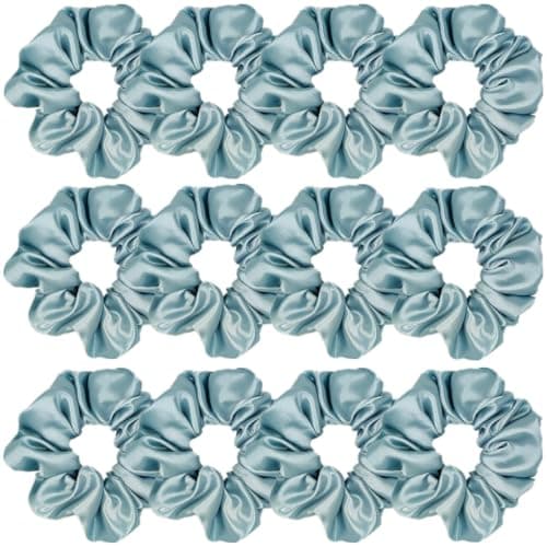 12 Pcs Satin Silk Hair Scrunchies for Women and Girls