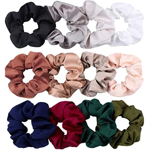 Refined Title:
IVARYSS Satin Scrunchies for Women, 12 Pack