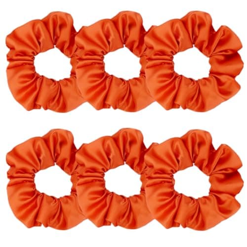 Silk Scrunchies for Women, Soft Hair Ties in Black (4.3 inch)
