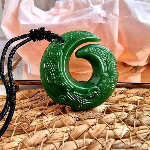 Handmade Green Jade Dragon Pendant Necklace for Men and Women