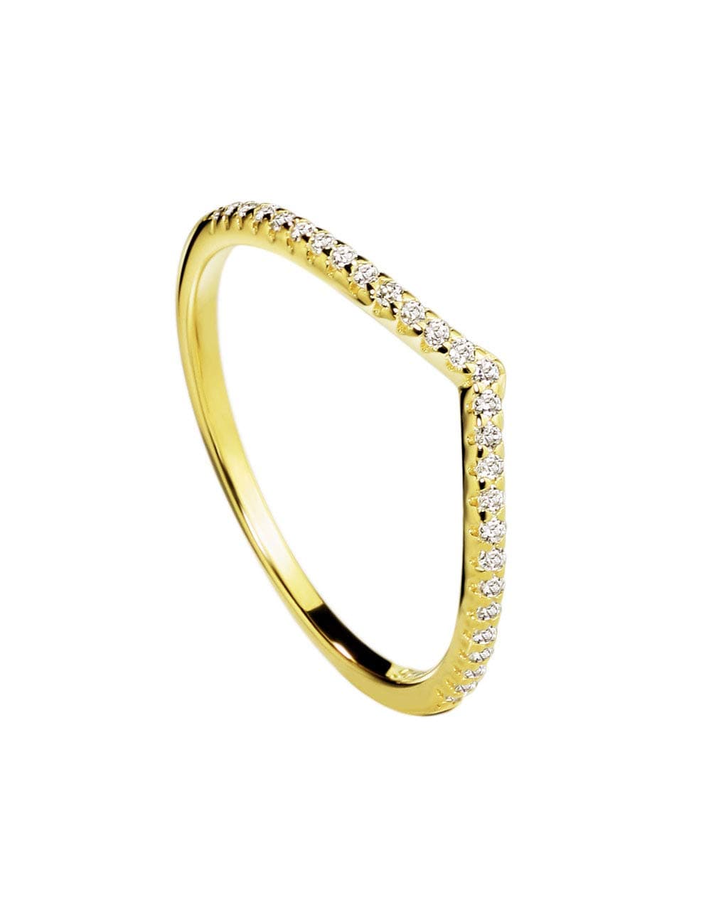 Michooyel Sterling Silver V-Shape Chevron Eternity Band Ring for Women