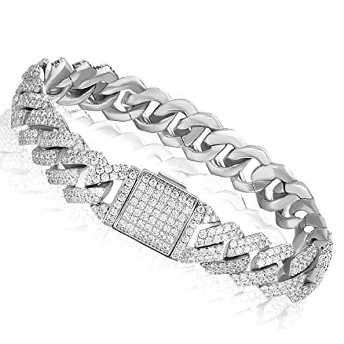 Luxfine 14K Gold Plated 12mm Cuban Link Iced Out Jewelry for Men & Women