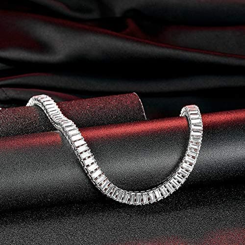 HH BLING EMPIRE Men's Silver and Gold Diamond Tennis Chains 16-30 Inches