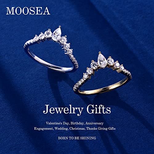 Unique Moissanite Wedding Band for Women, 14K Gold Vermeil, Pear & Round Stones