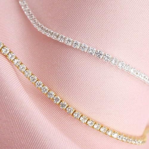FISSEN JEWELRY Women's 14K Gold/Silver Plated Diamond Choker Necklace