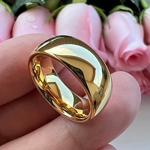TUTISS 3mm-10mm Silver/Gold Tungsten Rings for Men & Women