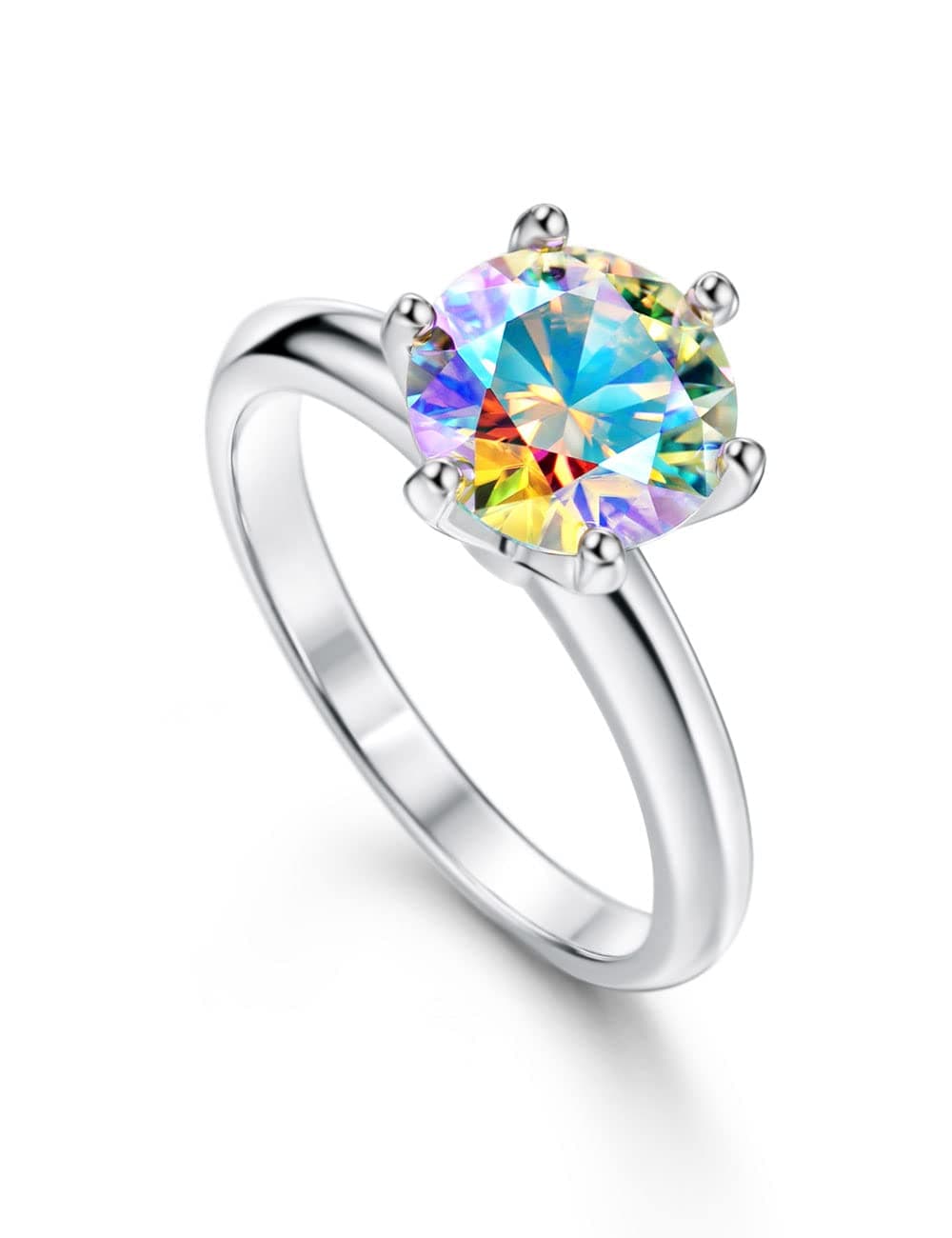 Michooyel Women's 2CT Moissanite Engagement Ring, D Color VVS1 Simulated 925 Sterling Silver
