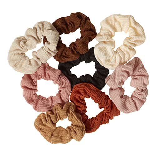 GOODY Ouchless Women's Hair Scrunchies - 8 Count Neutral & Black Sets