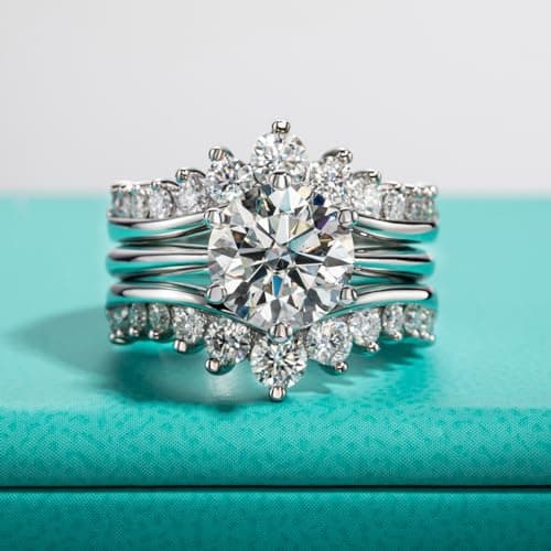 Sure, here's a refined and simplified version of the original title:

AnuClub Moissanite Bridal Set 4.52cttw (3CT Center Stone) D Color VVS1 Sterling Silver Ring with Certificate
