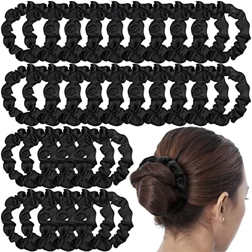 Satin Hair Scrunchies Set for Women Girls, 24 Pieces in 2 Sizes, Cream White