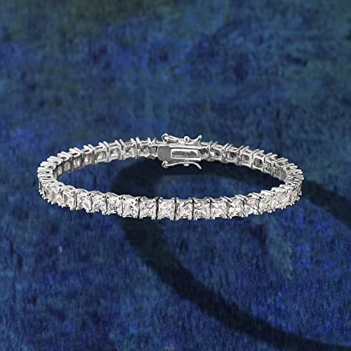 Ross-Simons Sterling Silver 16.00 ct. t.w. Princess-Cut CZ Tennis Bracelet (7 inches)
