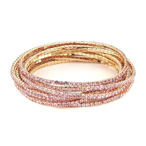 HZMAN Dainty 14K Gold Plated Stretch Bracelet Set for Women