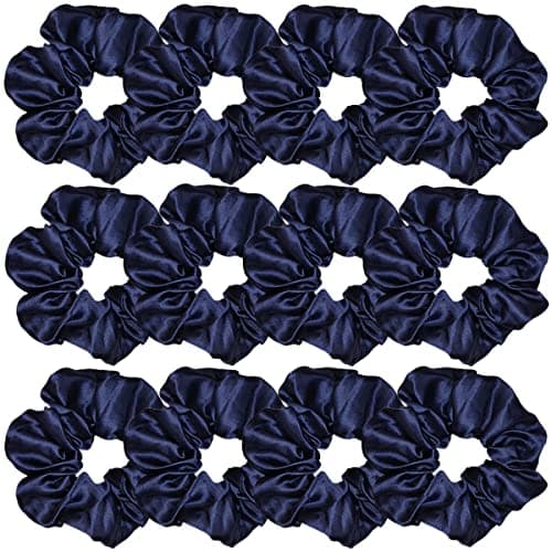 12 Pcs Satin Silk Hair Scrunchies for Women and Girls