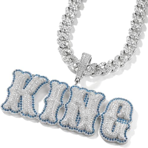 3UMeter Diamond Iced Out Custom Name Chain Necklace for Men & Women