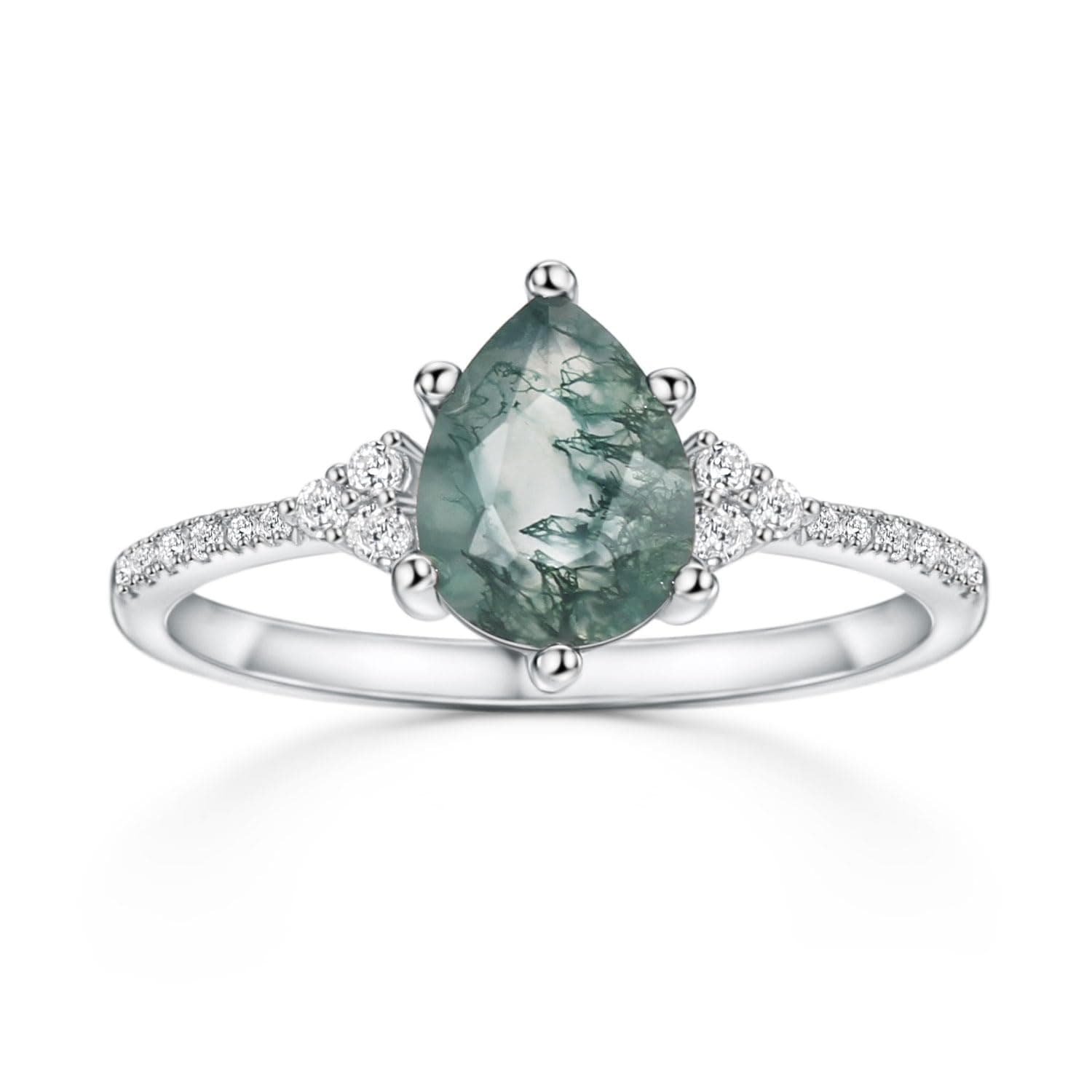 Aquatic Agate Promise Ring - Women's Sterling Silver Jewelry