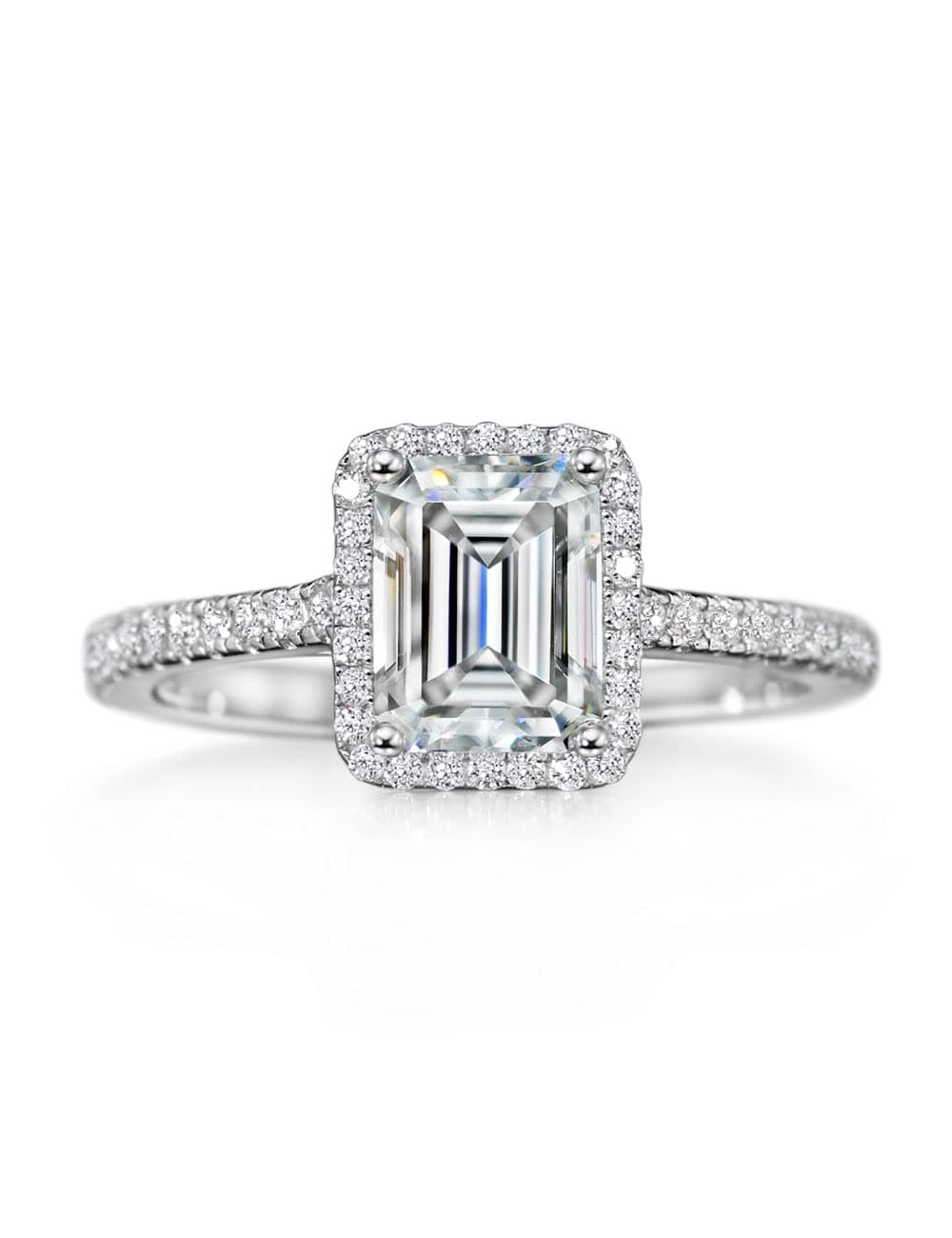 Refined and simplified title: Michooyel 925 Sterling Silver 2ct Emerald Cut Moissanite Engagement Ring for Women