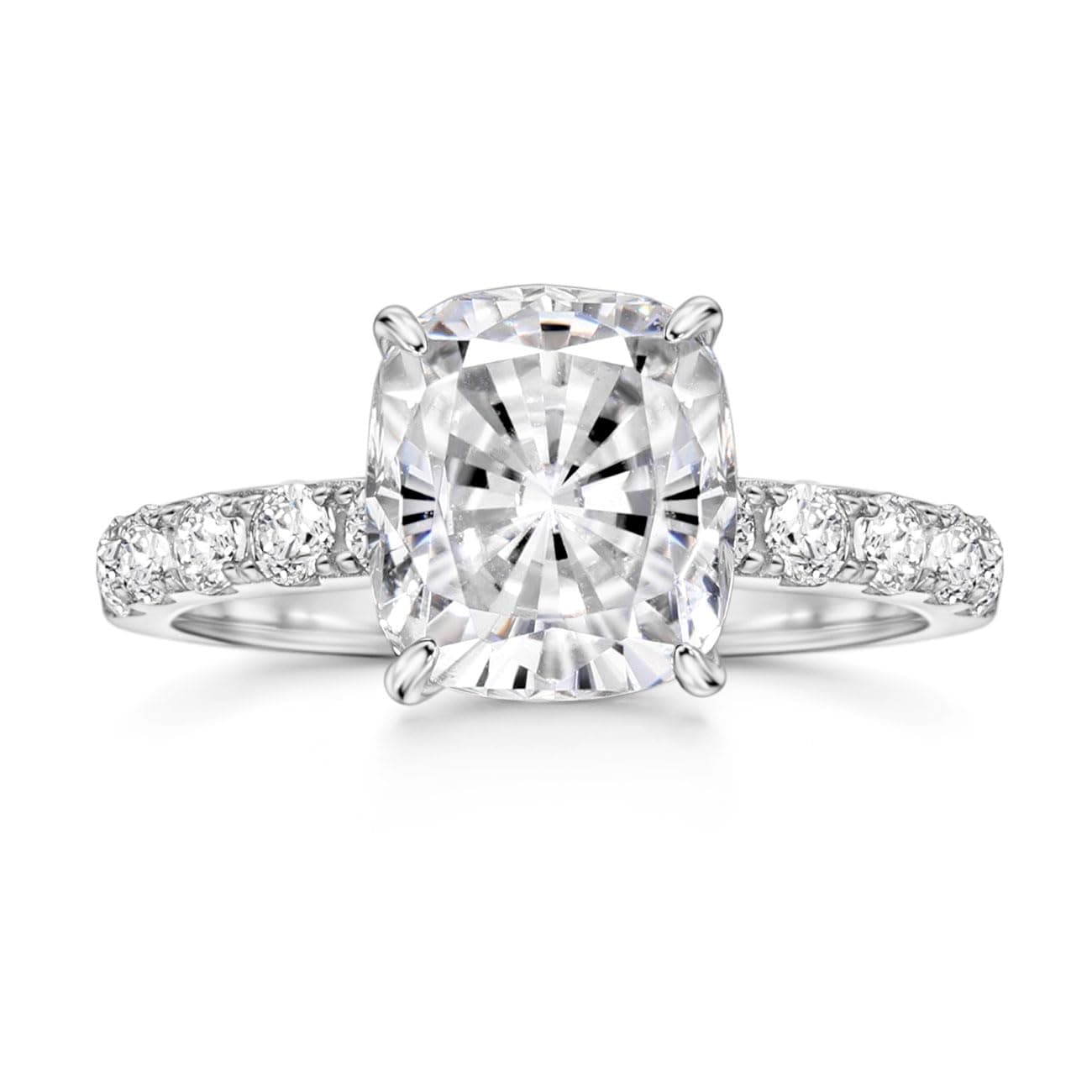 Michooyel 3ct Cushion Cut S925 Sterling Silver Engagement Ring for Women