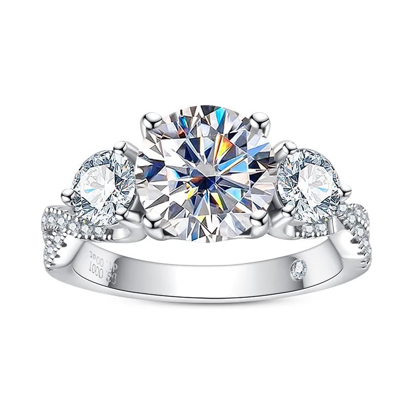 Women's Moissanite 3-Stone Engagement Ring