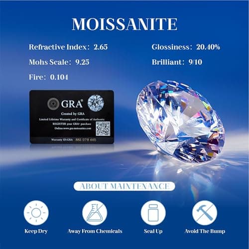 PINAIDYINS Moissanite 1-3CT Rings, 18K Gold Plated, D Color VVS1 Ideal Cut, Gift for Mom/Wife/Girlfriend