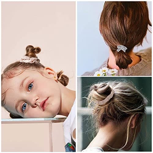 Pengxiaomei Brown 6-Pc No Damage Mulberry Silk Scrunchies for Women & Girls Trendy Hair Ties