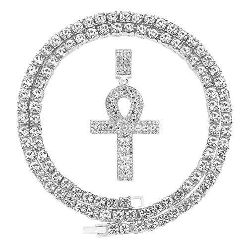 HH Bling Empire Diamond Cross Pendant Necklace 24 Inch