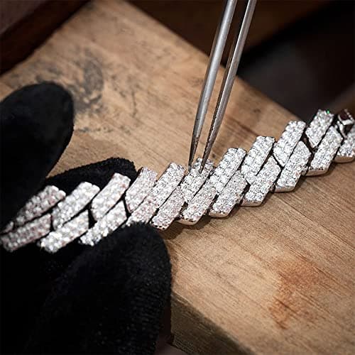 OLVLUS Iced Out 14mm Diamond Cubic Zirconia Cuban Link Choker for Men & Women