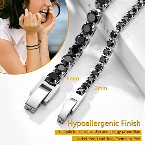 Refined Title: PROSTEEL Cubic Zirconia Tennis Bracelet for Women