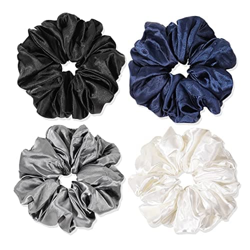 Big & Soft Silk Satin Scrunchies for Long Hair Girls